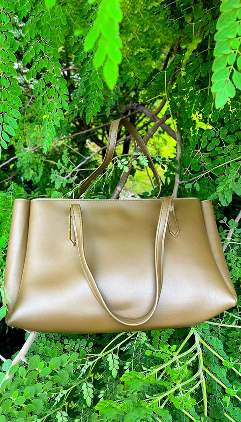 Liora Olive Green Tote Bag